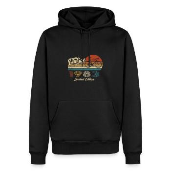 40 Geburtstag 1983 Vintage Retro Fahrrad Radfahrer - Männer Premium Bio Hoodie - Schwarz - Vorne - Nico (187cm)