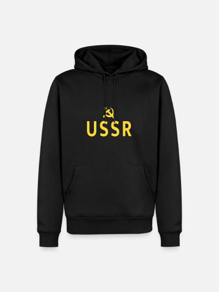 Sovjetunionen Sovjetunionens våbenskjold Russisk stjerne СССР - Herre Premium økologisk hoodie - sort