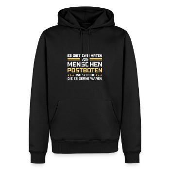 Es gibt zwei Arten von Menschen - Postboten - Männer Premium Bio Hoodie - Schwarz - Vorne - Nico (187cm)