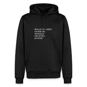 Real Estate Agent I m Working on Myself for Myself - Men’s Premium Organic Hoodie - black - Front - Nico (187cm)