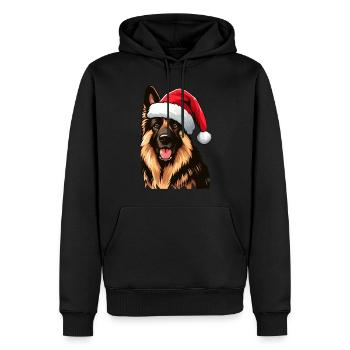 Deutscher Schäferhund Der Weihnachtsmann - Männer Premium Bio Hoodie - Schwarz - Vorne - Nico (187cm)
