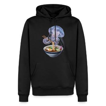 Quallen Ramen - Männer Premium Bio Hoodie - Schwarz - Vorne - Nico (187cm)