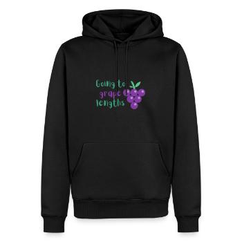 Going to grape lengths - Men’s Premium Organic Hoodie - black - Front - Nico (187cm)