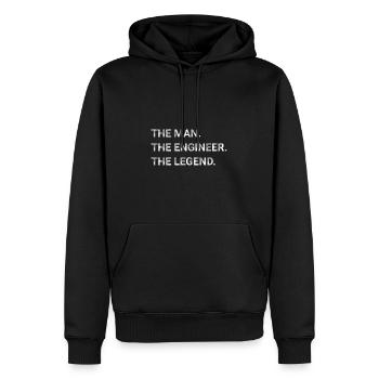 The Man The Engineer The Legend - Men’s Premium Organic Hoodie - black - Front - Nico (187cm)