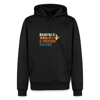 Fitness Banana Workout Routine Training Gym - Männer Premium Bio Hoodie - Schwarz - Vorne - Nico (187cm)