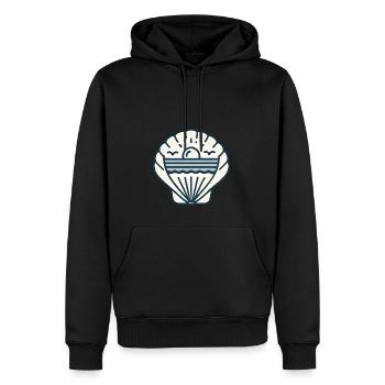 Strandmuschel - Männer Premium Bio Hoodie - Schwarz - Vorne - Nico (187cm)