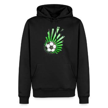 Fußball-Design (Sterne) 01 - Männer Premium Bio Hoodie - Schwarz - Vorne - Nico (187cm)