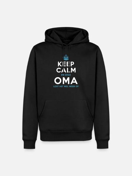 Deze oma lost het wel op - Mannen Premium Bio hoodie - zwart
