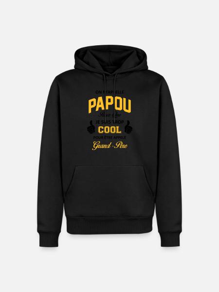 papou2 - Sweat à capuche Premium bio Homme - noir