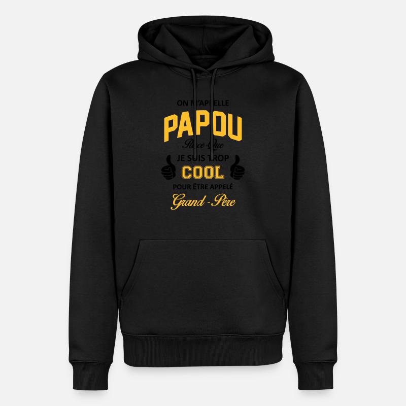 papou2 - Sweat à capuche Premium bio Homme - noir