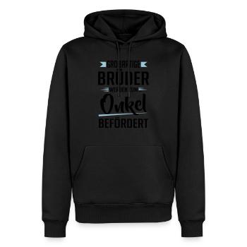 Großartige Brüder werden zum Onkel befördert - Männer Premium Bio Hoodie - Schwarz - Vorne - Nico (187cm)