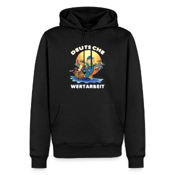 Handwerker - Männer Premium Bio Hoodie - Schwarz - Vorne - Nico (187cm)