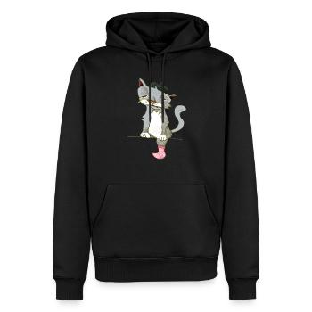 monsieur chat - Männer Premium Bio Hoodie - Schwarz - Vorne - Nico (187cm)