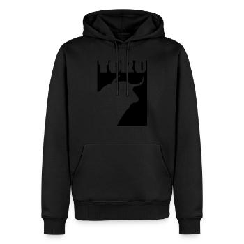 toro 4 - Sweat à capuche Premium bio Homme - noir - Devant - Nico (187cm)