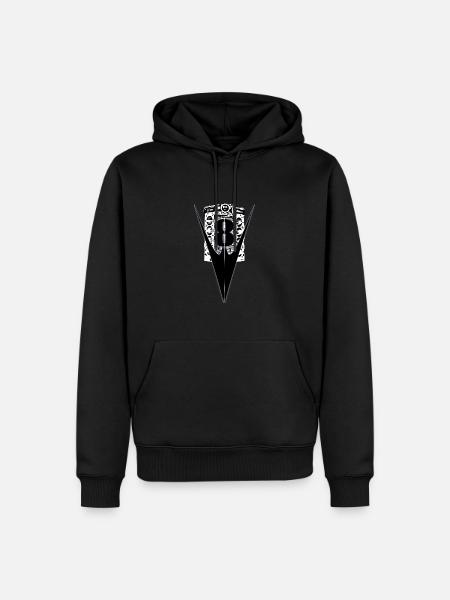 v8 - Männer Premium Bio Hoodie - Schwarz