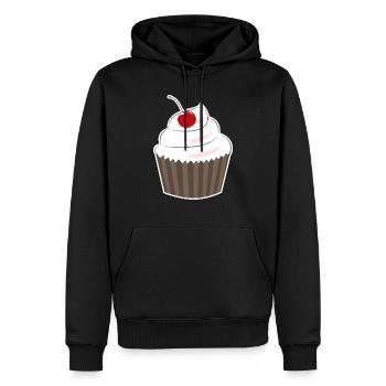 muffin - Sweat à capuche Premium bio Homme - noir - Devant - Nico (187cm)