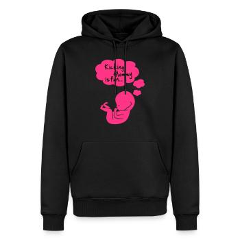 kicking mommy is fun... - Sweat à capuche Premium bio Homme - noir - Devant - Nico (187cm)