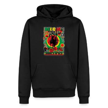 reggae great music original rasta - Sweat à capuche Premium bio Homme - noir - Devant - Nico (187cm)