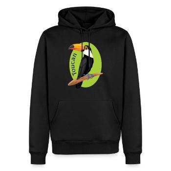 Toucan - Sweat à capuche Premium bio Homme - noir - Devant - Nico (187cm)
