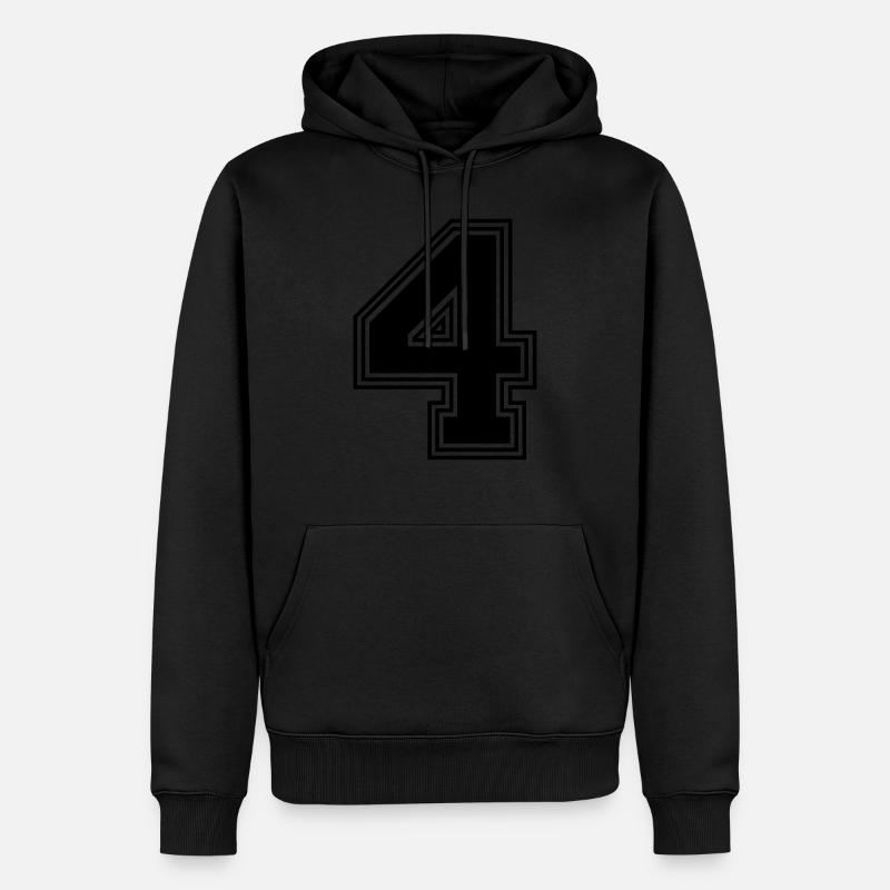 4_Nummer_4_(s31) - Männer Premium Bio Hoodie - Schwarz