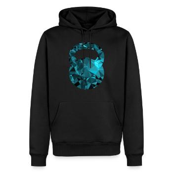 Kettlebell (Low Poly) - Sweat à capuche Premium bio Homme - noir - Devant - Nico (187cm)