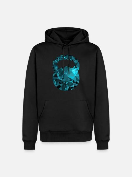 Kettlebell (Low Poly) - Sweat à capuche Premium bio Homme - noir