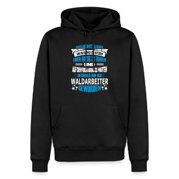 waldarbeiter - Männer Premium Bio Hoodie - Schwarz - Vorne - Nico (187cm)