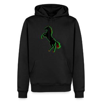 Cheval - Sweat à capuche Premium bio Homme - noir - Devant - Nico (187cm)