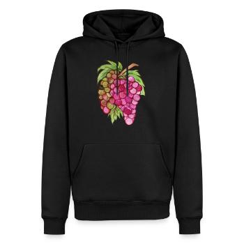Raisins - Sweat à capuche Premium bio Homme - noir - Devant - Nico (187cm)