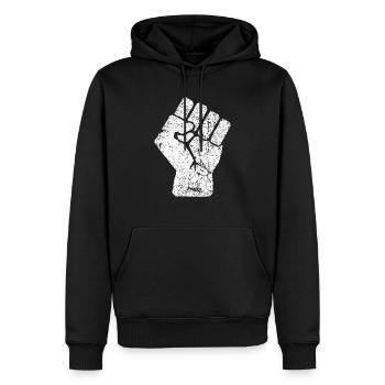 Erhöhte Faust Symbol - Männer Premium Bio Hoodie - Schwarz - Vorne - Nico (187cm)