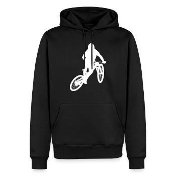 Downhill Mountainbike, Cross Mountainbiker BMX MTB - Männer Premium Bio Hoodie - Schwarz - Vorne - Nico (187cm)