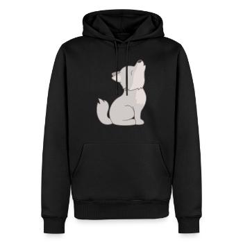 wolf - Sweat à capuche Premium bio Homme - noir - Devant - Nico (187cm)