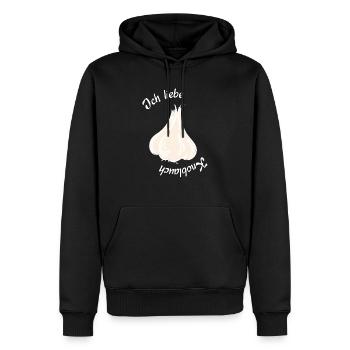 Ich liebe Knoblauch - Männer Premium Bio Hoodie - Schwarz - Vorne - Nico (187cm)