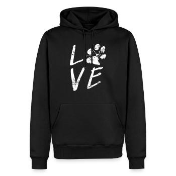 Amoureux des animaux - Sweat à capuche Premium bio Homme - noir - Devant - Nico (187cm)