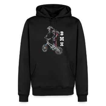 BMX Race Racing Mountainbike Motocross - Männer Premium Bio Hoodie - Schwarz - Vorne - Nico (187cm)