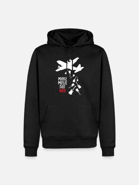 Make Music Not War - Men’s Premium Organic Hoodie - black