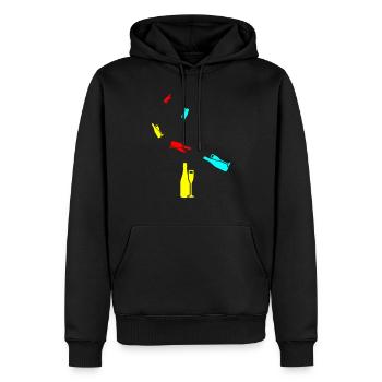 Red wine symbol - Men’s Premium Organic Hoodie - black - Front - Nico (187cm)