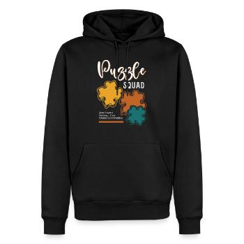 Jigsaw Hobby Puzzler Puzzle Squad - Men’s Premium Organic Hoodie - black - Front - Nico (187cm)
