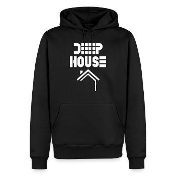 maison profonde - Sweat à capuche Premium bio Homme - noir - Devant - Nico (187cm)