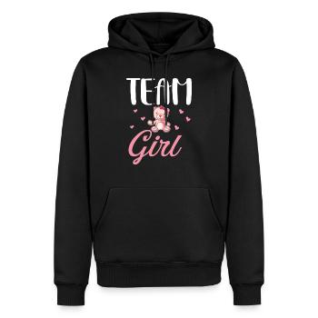 Team girl cadeau original baby shower - Sweat à capuche Premium bio Homme - noir - Devant - Nico (187cm)