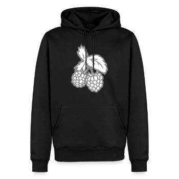 Himbeeren Rote Früchte lustige Geschenkidee Obst - Männer Premium Bio Hoodie - Schwarz - Vorne - Nico (187cm)