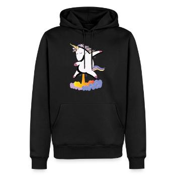 Pupshorn - from a unicorn may pupsen - Men’s Premium Organic Hoodie - black - Front - Nico (187cm)