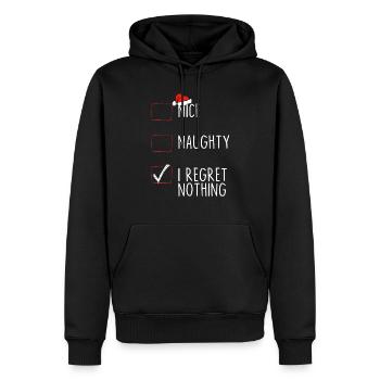 Nizza frech Ich bereue nichts - Männer Premium Bio Hoodie - Schwarz - Vorne - Nico (187cm)