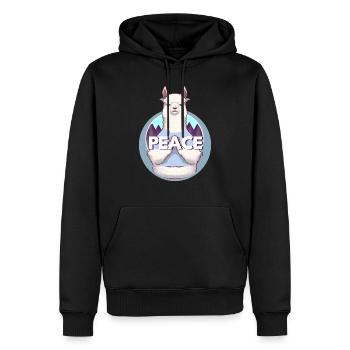 ALPACA PEACE - Sweat à capuche Premium bio Homme - noir - Devant - Nico (187cm)