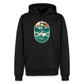 Natur & Berge - Männer Premium Bio Hoodie - Schwarz - Vorne - Nico (187cm)