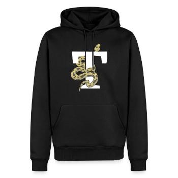 Buchstabe t Schlange - Männer Premium Bio Hoodie - Schwarz - Vorne - Nico (187cm)