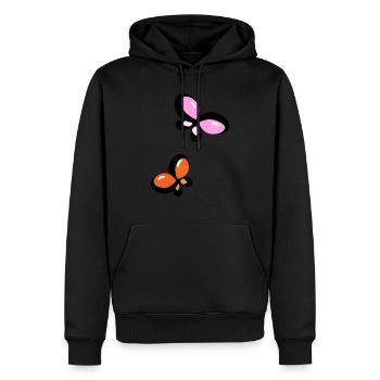 Bunte Schmetterlinge - Männer Premium Bio Hoodie - Schwarz - Vorne - Nico (187cm)