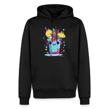 Cocktail Kawaii 4 - Sweat à capuche Premium bio Homme - noir - Devant - Nico (187cm)