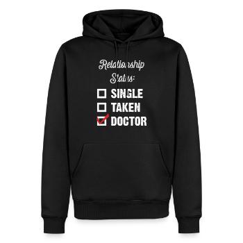 Dr. Check! - Sweat à capuche Premium bio Homme - noir - Devant - Nico (187cm)