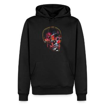 skull - Männer Premium Bio Hoodie - Schwarz - Vorne - Nico (187cm)